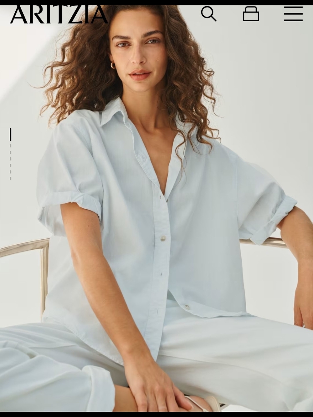 Aritzia Denim Forum The Jane Shirt, Size Medium - Picture 5 of 11
